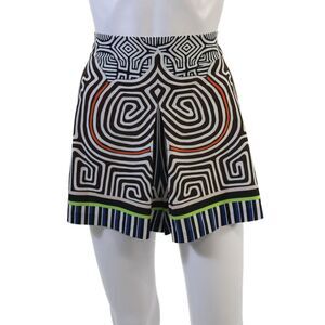 Clover Canyon Womens Textured Zip Striped Shorts Multicolor Size M